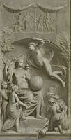 Allegory of Fame label QS:Len,"Allegory of Fame" label QS:Lpl,"Alegoria sławy" label QS:Lnl,"Allegorie op de Roem" 1675-1683. oil on canvas medium QS:P186,Q296955;P186,Q12321255,P518,Q861259 . 288 × 152 cm (113.3 × 59.8 in). Amsterdam, Rijksmuseum Amsterdam.