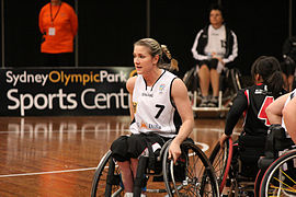 Jerman vs Jepang perempuan tim bola basket kursi roda di Pusat Olahraga(IMG 3475).jpg