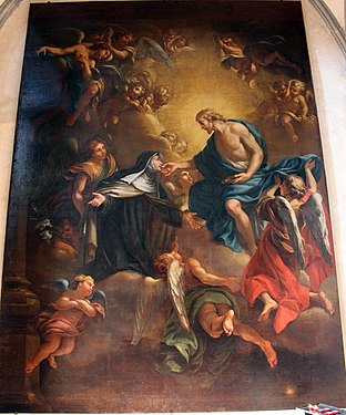 Kristus ger kommunionen åt Maria Maddalena dei Pazzi. Kyrkan Santa Maria Maddalena dei Pazzi i Florens.
