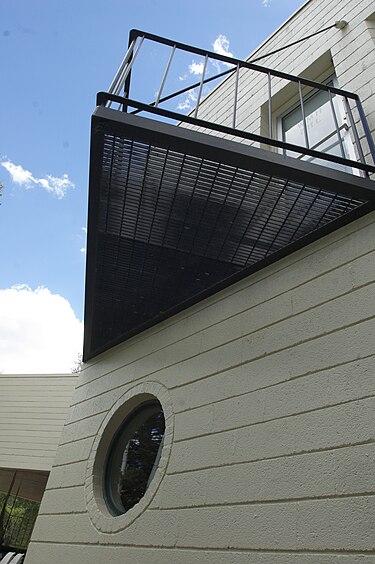 Detail of a balcony on the North facing wall of the Given Institute Given Institute North balcony.jpg