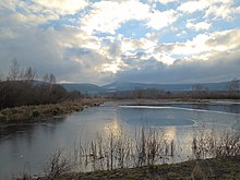 Der Goldfabianteich im südlichen Gemeindegebiet im Winter (2020)