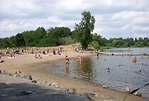 Hökarängsbadet vid sjöns norra del.