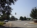 Hanging railroad signal above E Main St