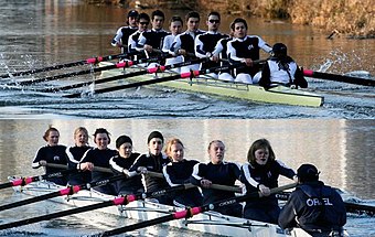During the 2006 Torpids, the double headship winning Oriel Men's and Women's Eights maintained the college's reputation for success in rowing.