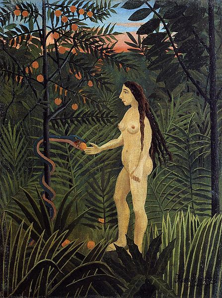 File:Henri Rousseau, ca.1905-07, Eve and the Serpent, oil on canvas, 61 x 46 cm, Kunsthalle Hamburg, Germany.jpg