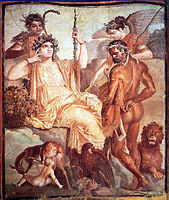 Herkules og Telephos. Romersk fresko i Augusteum ved Herculaneum.