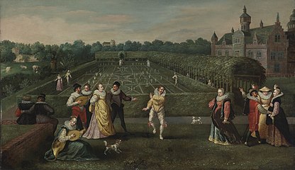 Procházka dvořanů v zahradě (kolem 1610)