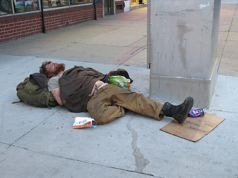 File:Homeless man sleeping on Colfax Street, Denver.jpg