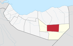 Hudun bölgesinin Sool, Somaliland içindeki konumu