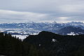 Der Hündeleskopf von der Kappeler Alp aus, dahinter Ammergauer Alpen und rechts die Zugspitze.