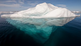 Iceberg in the Arctic with its underside exposed.jpg