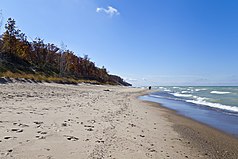 Pláž u Michiganského jezera