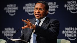 Kikwete has presided over an average economic growth of 7% over the past decade. Tanzania received a foreign direct investment (FDI) inflow of $2.14 billion in 2014 - the highest in the East African Community (EAC) region. Jakaya Kikwete - Partnerships for Development - World Economic Forum on Africa 2011 - 1.jpg