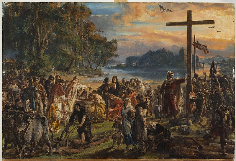 File:Jan Matejko - Adoption of Christianity, 965 AD, from the series “History of Civilization in Poland” - MP 3894 - National Museum in Warsaw.jpg