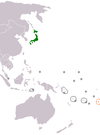 Location map for Japan and Niue.