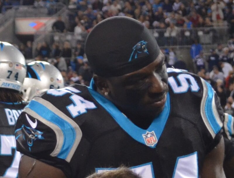 Carolina Panthers linebacker Jason Williams (54) attends the