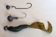 Lead Head Jig Hooks Spinnerbait Soft Grub Lures (Random Color