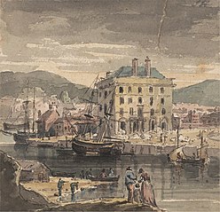 Weymouth: with figures, shipping and view of (?) the Custon House