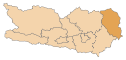 Poloha okresu Wolfsberg v spolkovej krajine Korutánsko (klikacia mapa)