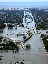 New Orleans, Louisiana in the aftermath of Hurricane Katrina in 2005. KatrinaNewOrleansFlooded edit2.jpg