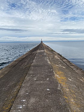 Windy and calm at the Keweenaw Waterway Lower Entrance Light