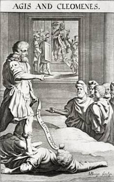 Kings Agis and Cleomenes, late 17th century engraving.