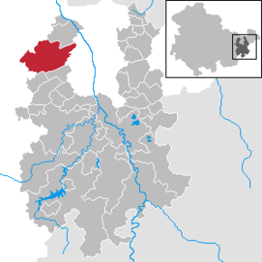 Poziția Kraftsdorf pe harta districtului Greiz