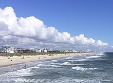 A view of the long strand at Kure Beach (on Pleasure Island) looking north towards Carolina Beach Kure Beach.jpg
