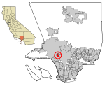 Položaj grada u okrugu Los Angeles i u Kaliforniji