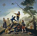 Francisco Goya's La Cometa, viser til venstre foran en mann som røyker en tidlig sigarett.