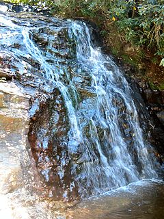 Upper Cascades (Hanging Rock) waterfall in North Carolina