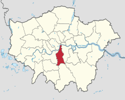 Lambeth se muestra dentro del Gran Londres