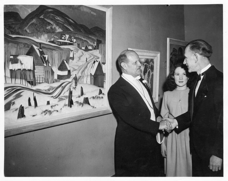 File:Lieutenant Governor Ray Lawson with A. J. Casson and daughter Margaret at the Ontario Society of Artists' 75th Annual Art Exhibition (I0010352).tif