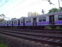 A suburban train on the Pune - Lonavla route Local Train of Pune to Lonavla.png