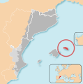Localització de Menorca respecte dels Països Catalans