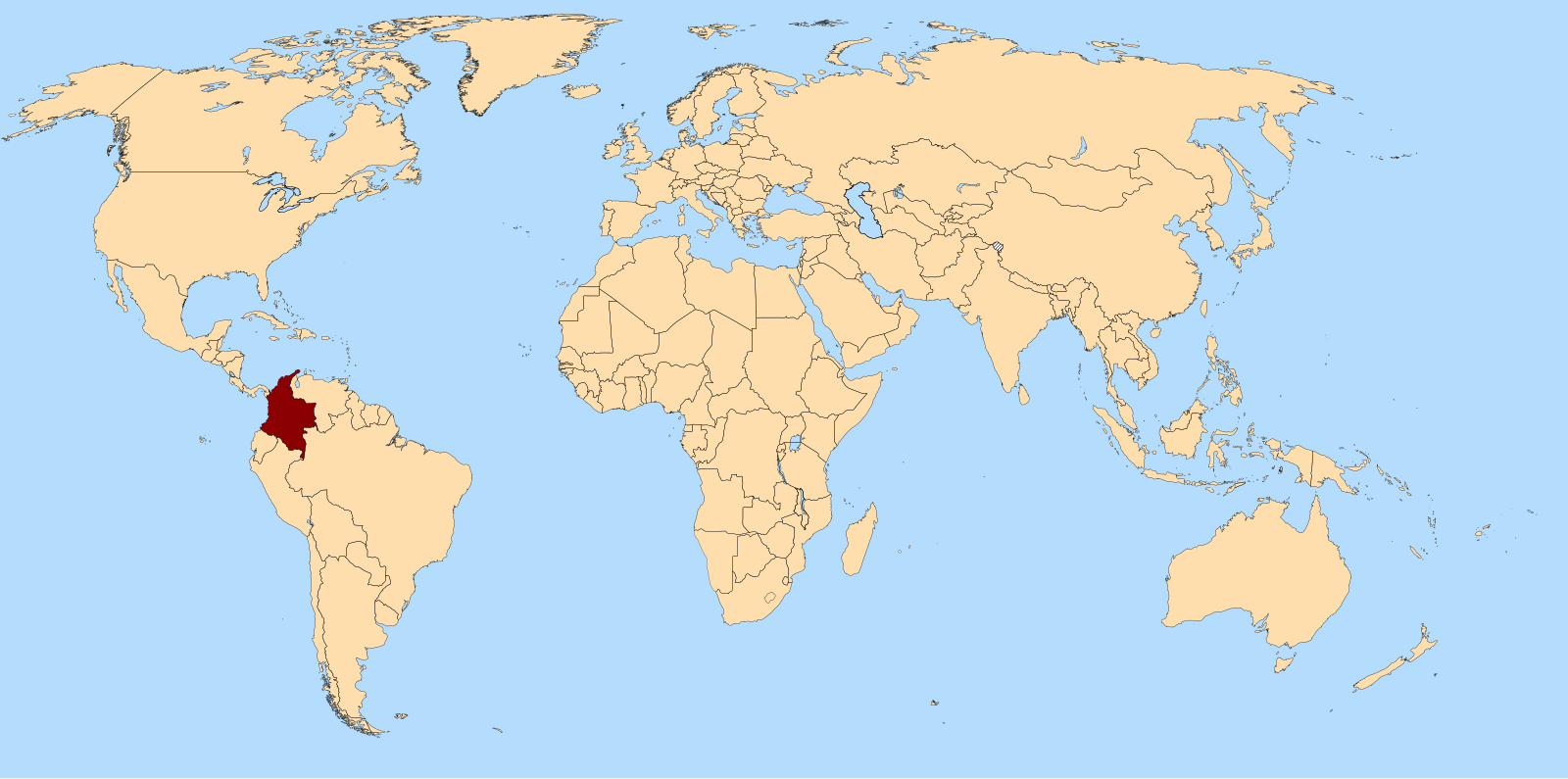 колумбия на карте мира