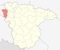 Location of Nizhnedevitsky District in Voronezh Oblast