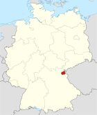 Deutschlandkarte, Position des Landkreises Wunsiedel i.Fichtelgebirge hervorgehoben