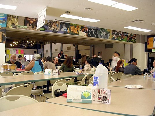 The Liberal Arts Campus' cafeteria during a lunchtime jazz performance in 2007