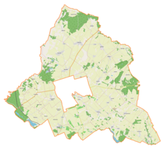 Mapa konturowa gminy wiejskiej Lubawa, po lewej znajduje się punkt z opisem „Raczek”