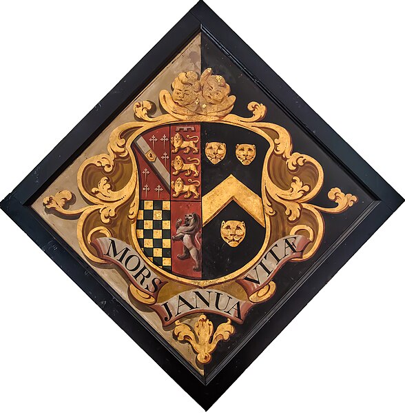 File:Lucy Howard funeral hatchment in St Giles' church Stoke Poges Buckinghamshire UK.jpg