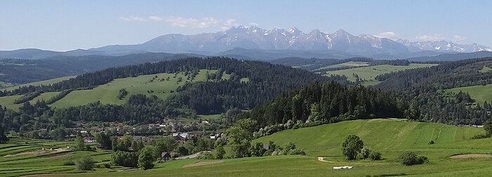 Malinowa Góra. W tle Tatry