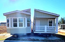 A manufactured house ready to be assembled in Grass Valley, California Manufactured house 3.jpg