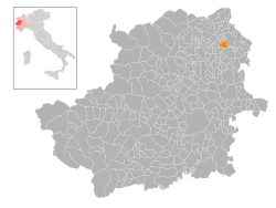 Locatie van Pavone Canavese in Turijn (TO)