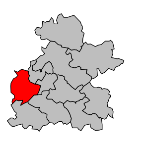 Kanton na mapě arrondissementu Marmande