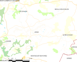Mapa obce Lenax