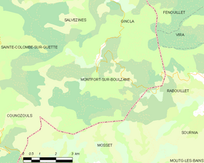 Poziția localității Montfort-sur-Boulzane