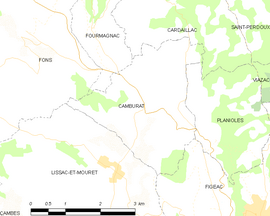 Mapa obce Camburat