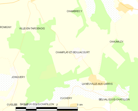 Mapa obce Champlat-et-Boujacourt