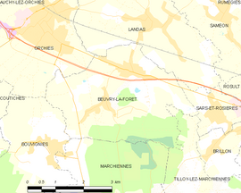 Mapa obce Beuvry-la-Forêt